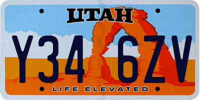 UT license plate Y346ZV