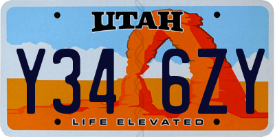 UT license plate Y346ZY