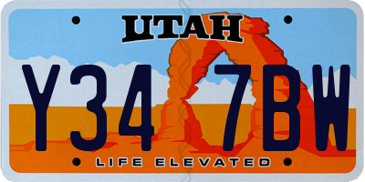 UT license plate Y347BW