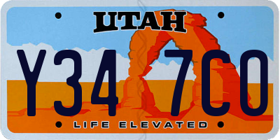 UT license plate Y347CO