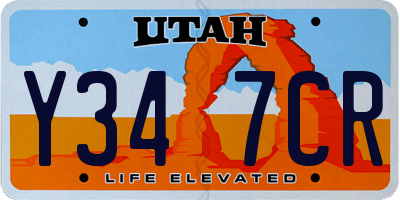 UT license plate Y347CR