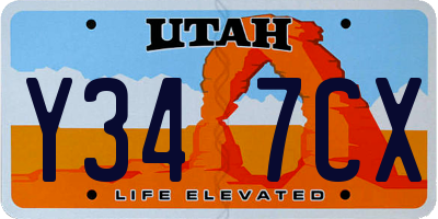 UT license plate Y347CX