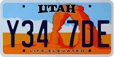 UT license plate Y347DE