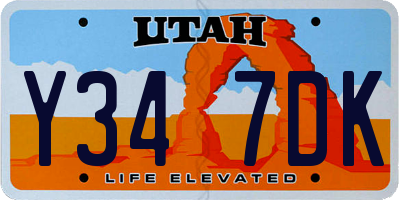 UT license plate Y347DK