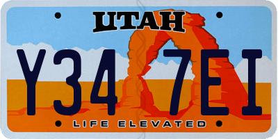UT license plate Y347EI
