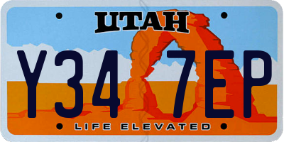 UT license plate Y347EP