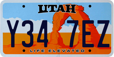 UT license plate Y347EZ