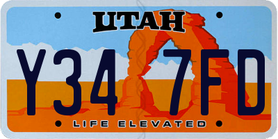 UT license plate Y347FD