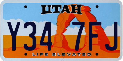 UT license plate Y347FJ