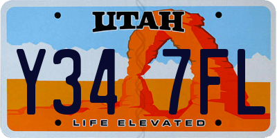 UT license plate Y347FL