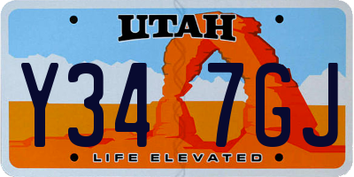 UT license plate Y347GJ