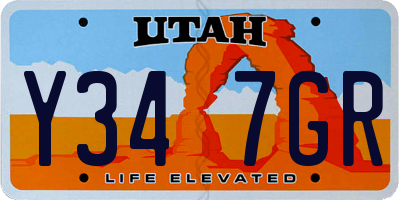 UT license plate Y347GR