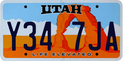 UT license plate Y347JA