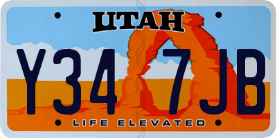 UT license plate Y347JB