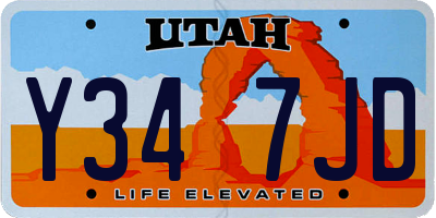 UT license plate Y347JD