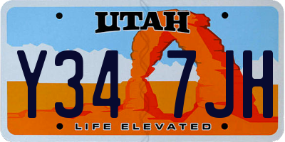 UT license plate Y347JH