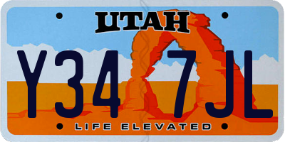 UT license plate Y347JL
