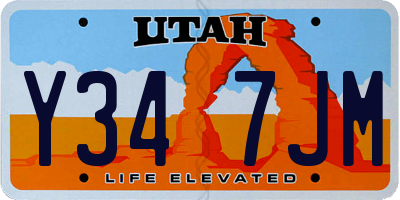UT license plate Y347JM
