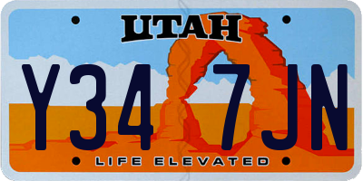 UT license plate Y347JN