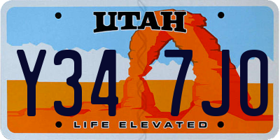 UT license plate Y347JO