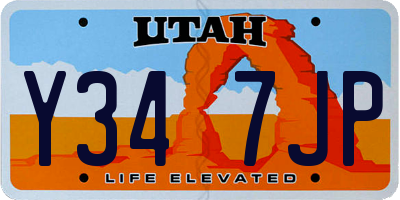 UT license plate Y347JP