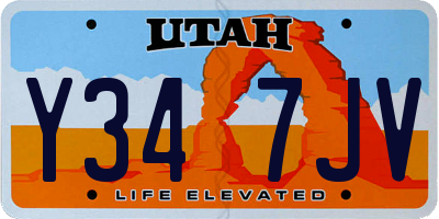 UT license plate Y347JV