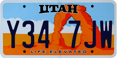 UT license plate Y347JW
