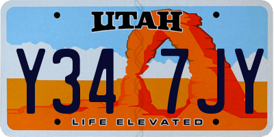 UT license plate Y347JY