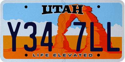 UT license plate Y347LL
