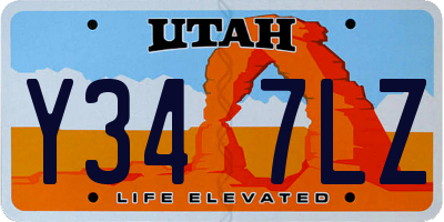 UT license plate Y347LZ