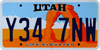 UT license plate Y347NW