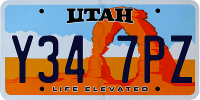 UT license plate Y347PZ