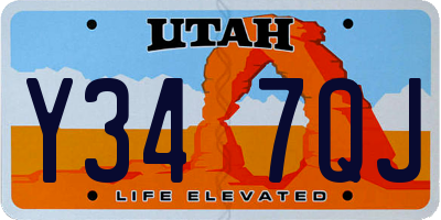 UT license plate Y347QJ
