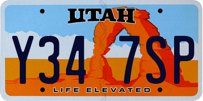 UT license plate Y347SP