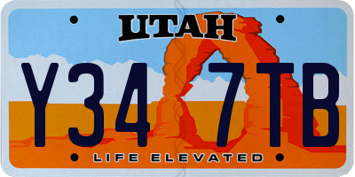 UT license plate Y347TB