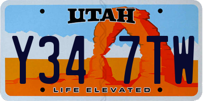 UT license plate Y347TW