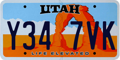 UT license plate Y347VK
