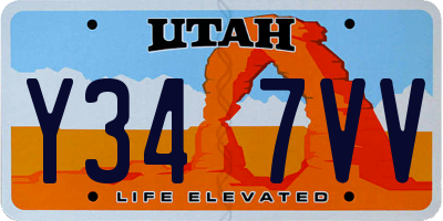 UT license plate Y347VV