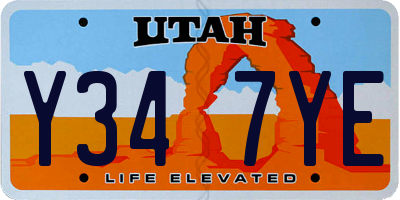 UT license plate Y347YE