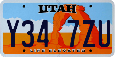 UT license plate Y347ZU