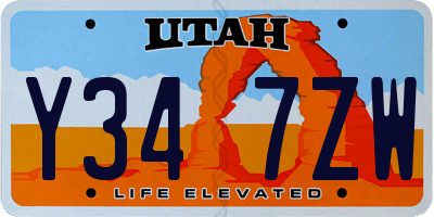 UT license plate Y347ZW