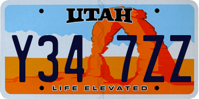 UT license plate Y347ZZ