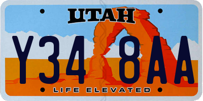 UT license plate Y348AA