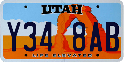 UT license plate Y348AB