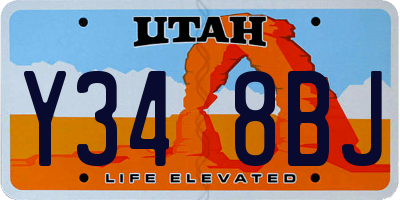 UT license plate Y348BJ
