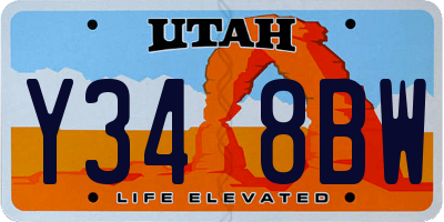 UT license plate Y348BW