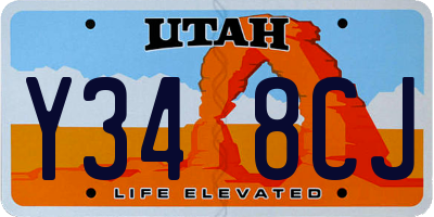 UT license plate Y348CJ