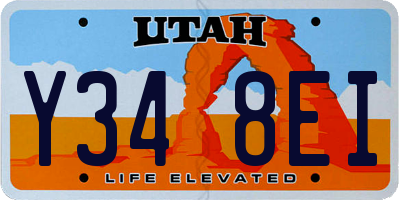 UT license plate Y348EI