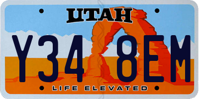 UT license plate Y348EM