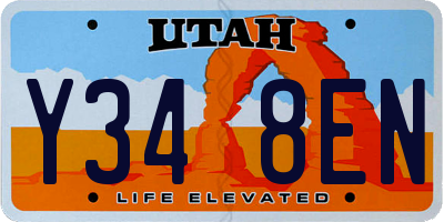 UT license plate Y348EN